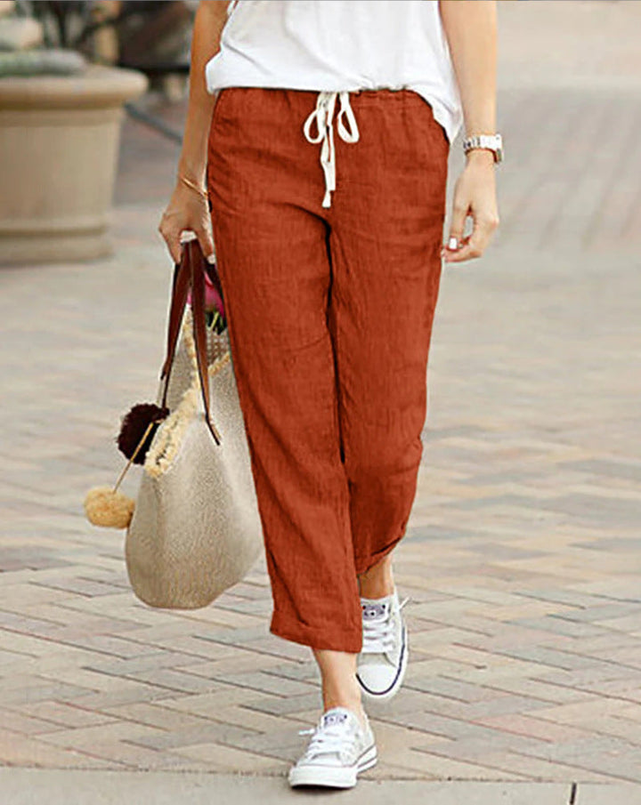 Brianna | Women's Linen Trousers – Comfortable Relaxed Fit – Full Length Casual Pants