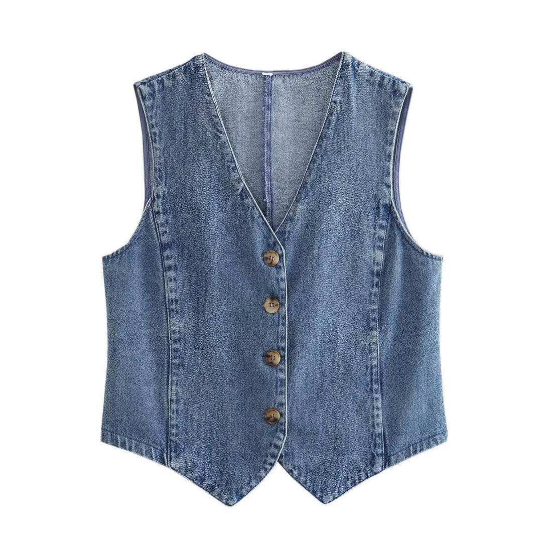 Kyla | Stylish Summer Vest with V-Neck and Button Placket