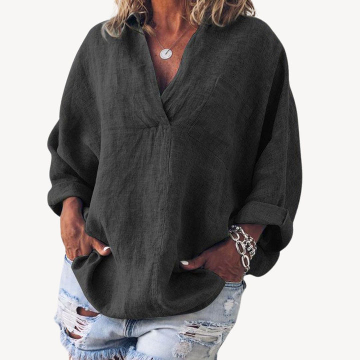 Doris | Casual Linen Blend Blouse