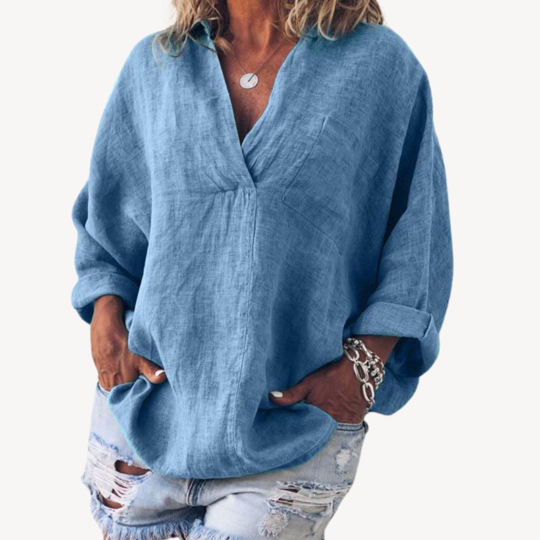 Doris | Casual Linen Blend Blouse