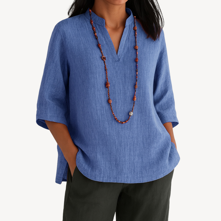 Linda | Elegant Linen Blend Tunic Top for Women