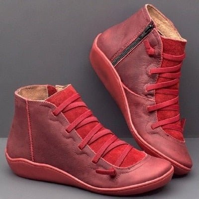 Ava | Chic Snug Fit Side Zip Ankle Boots with Contrast Panels