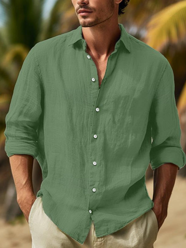 Leonard | Stylish William Linen Long Sleeve Shirt for Men