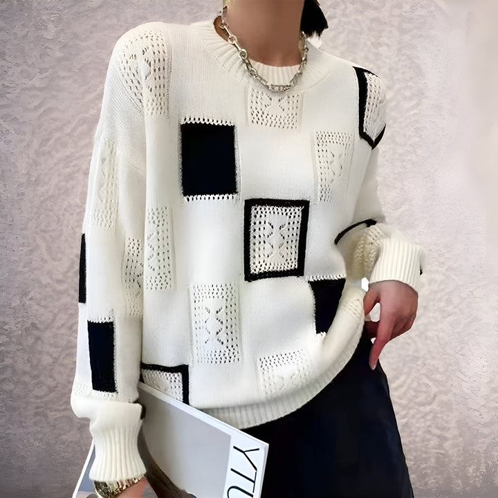 Samantha | Monochrome Patchwork Sweater
