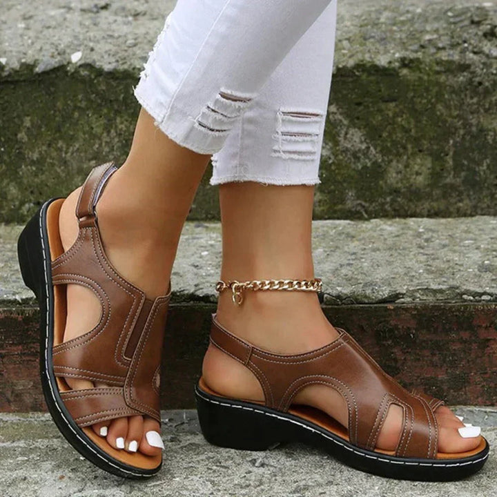 Jolie | Elegant Brown Wedge Sandals