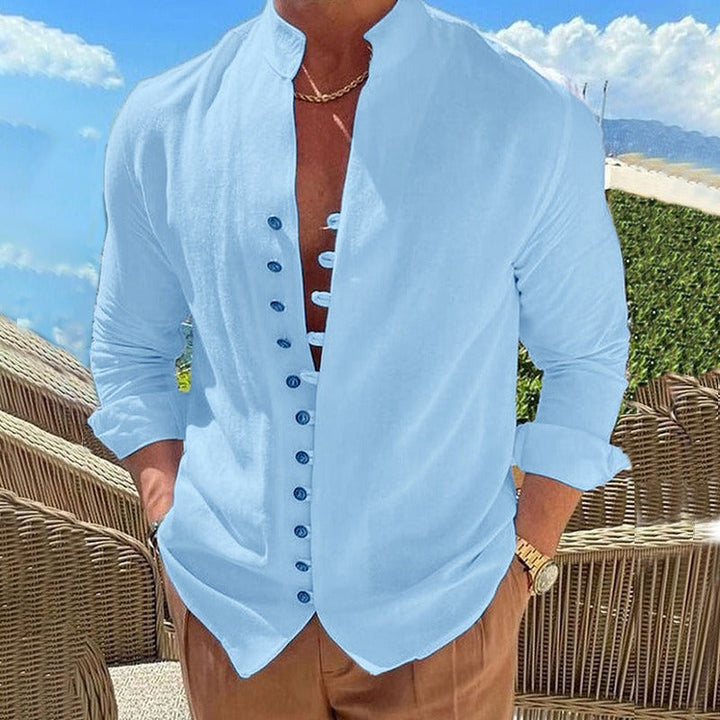 Benjamin | Cotton Linen Shirt with Long Sleeves for Men
