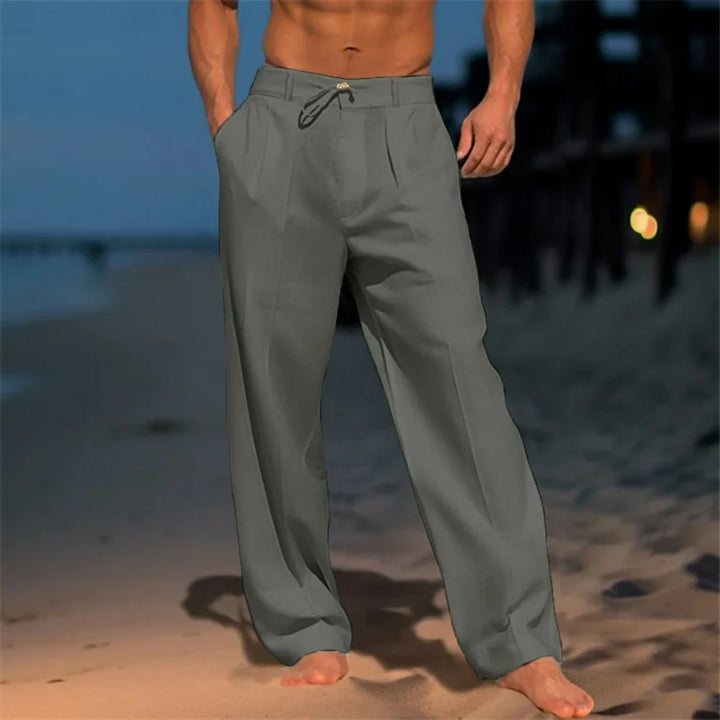Mason | Unicoloured Relaxed Linen Trousers for Summer Style