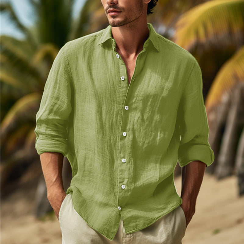 Leonard | Stylish William Linen Long Sleeve Shirt for Men