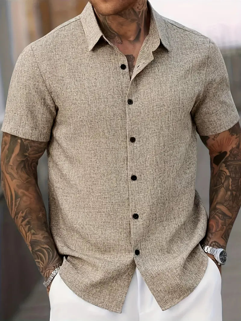 Trey | Classic Linen Short Sleeve Shirt for Men