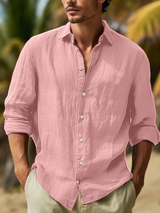 Leonard | Stylish William Linen Long Sleeve Shirt for Men