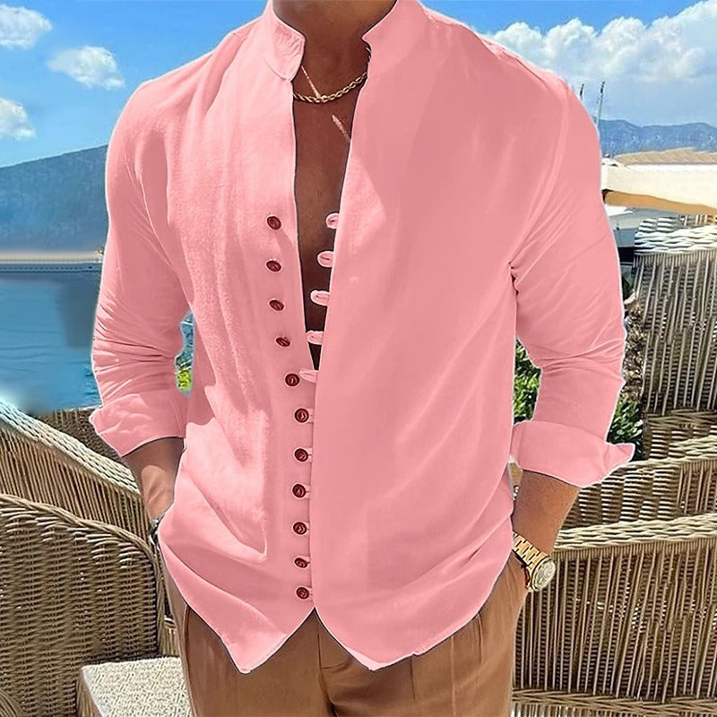 Benjamin | Cotton Linen Shirt with Long Sleeves for Men
