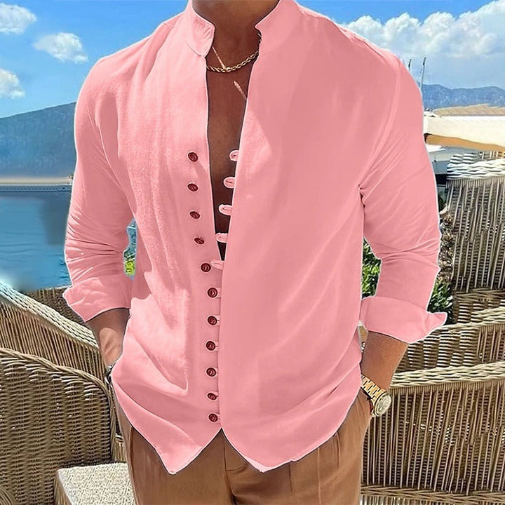 Benjamin | Cotton Linen Shirt with Long Sleeves for Men