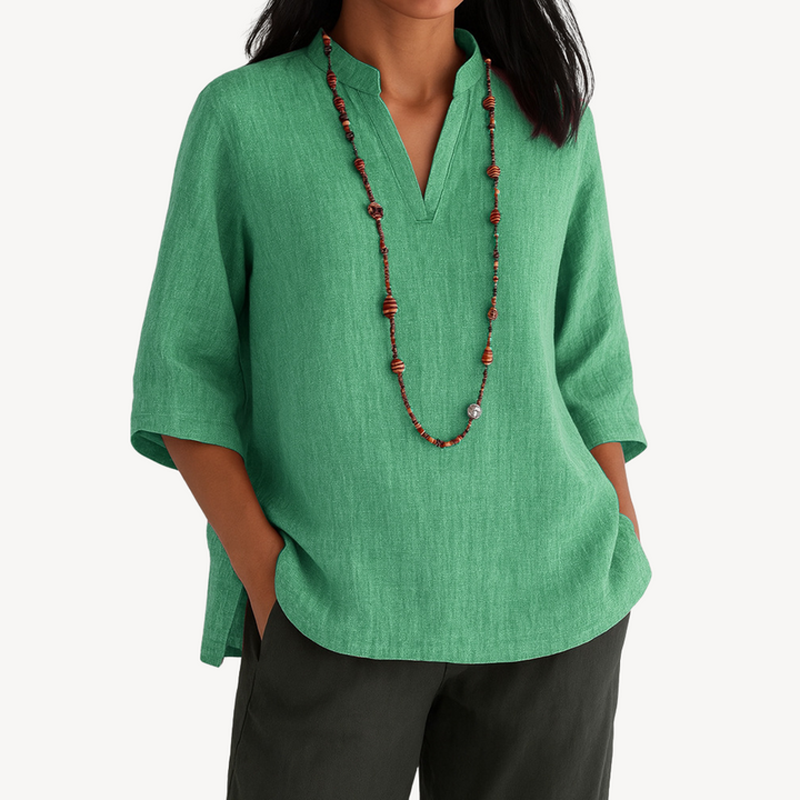 Linda | Elegant Linen Blend Tunic Top for Women