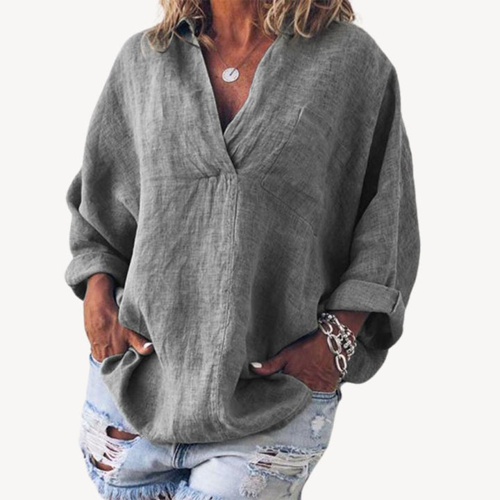 Doris | Casual Linen Blend Blouse