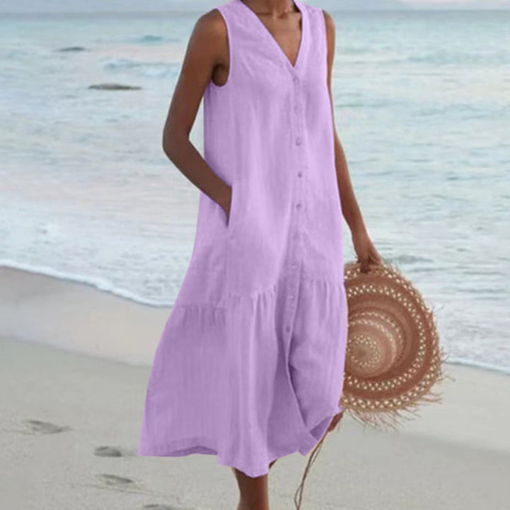 Lynne | Elegant Sleeveless Midi Dress