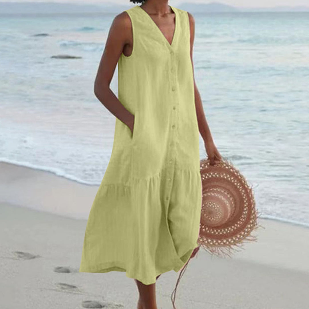 Lynne | Elegant Sleeveless Midi Dress