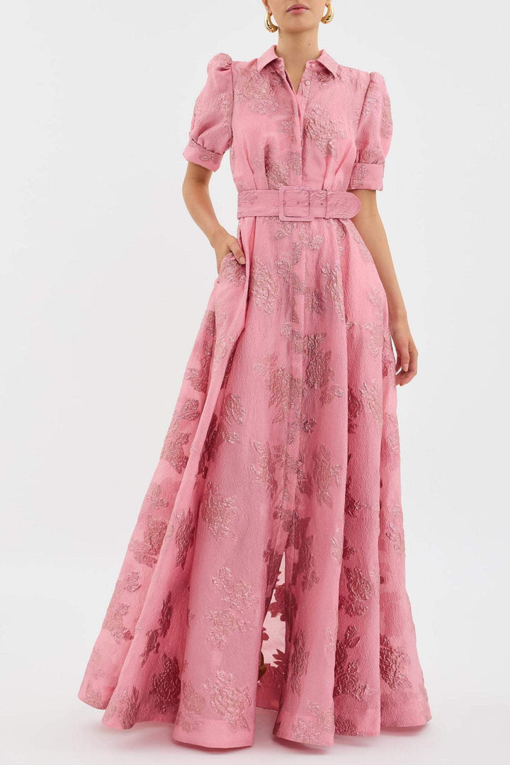 Penny | Elegant Floral Maxi Dress with Belt