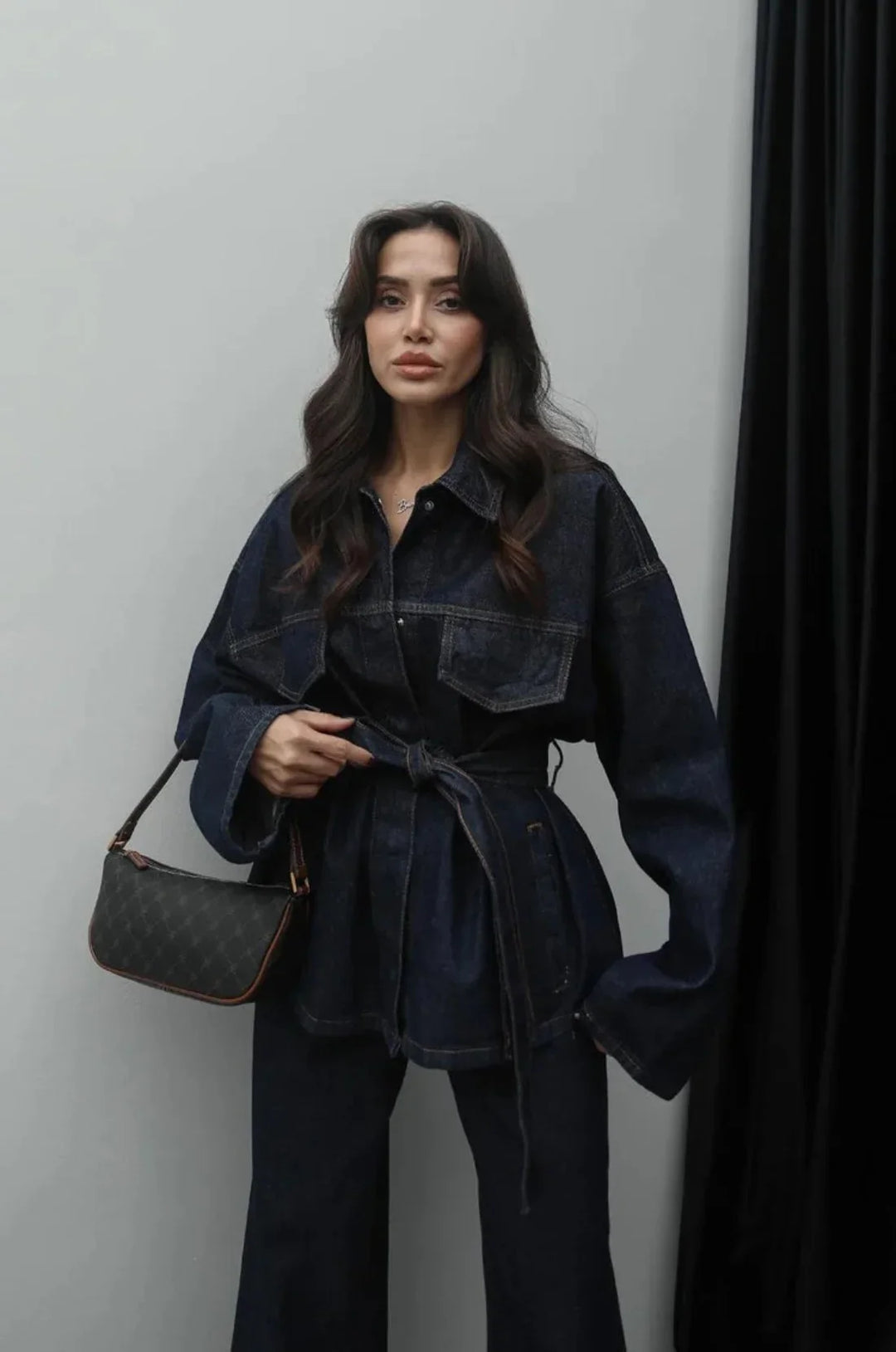 Denim Long Pants Co-Ord Set