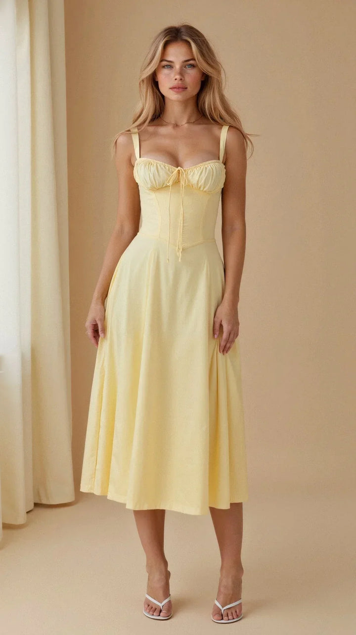 Nora | Elegant Floral Bustier Midriff Waist Shaper Dress