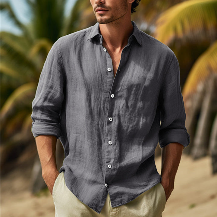 Leonard | Stylish William Linen Long Sleeve Shirt for Men