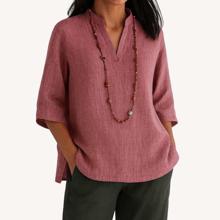 Linda | Elegant Linen Blend Tunic Top for Women