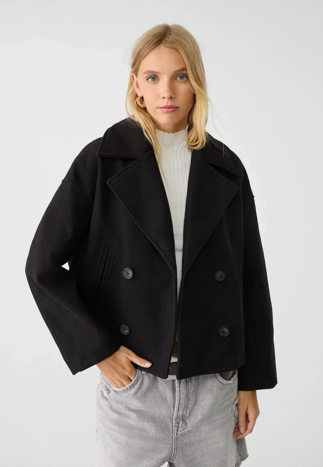 April | Women's Oversized Double-Breasted Short Jacket