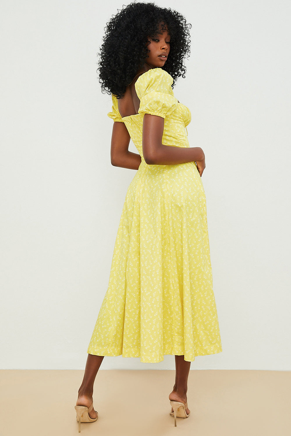 Kiara | Feminine Puff Sleeve Midi Dress