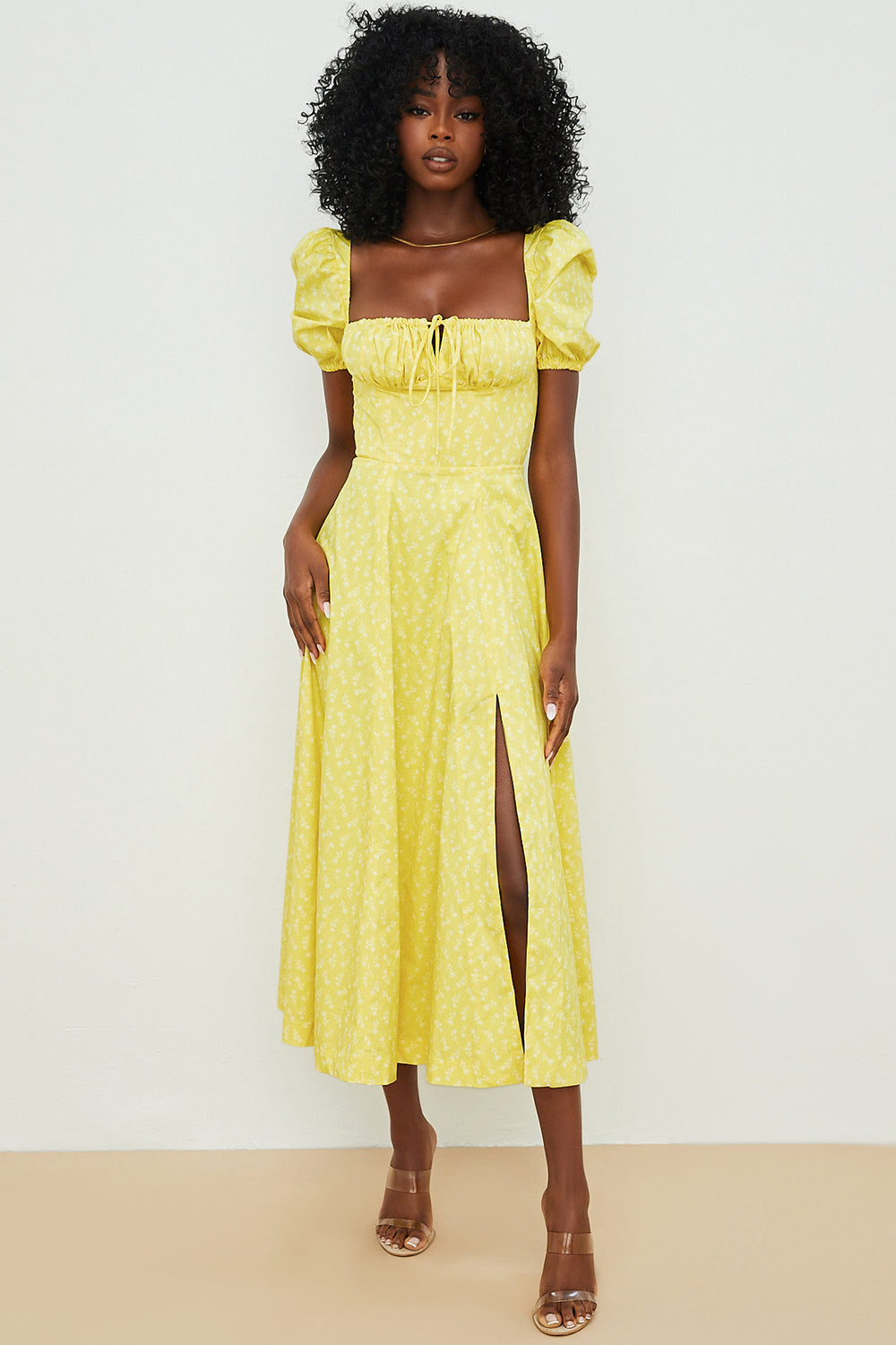 Kiara | Feminine Puff Sleeve Midi Dress
